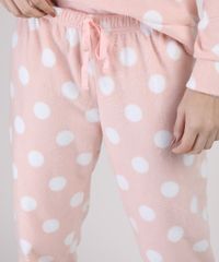 Pijama-de-Fleece-Feminino-Estampado-de-Poa-Manga-Longa
-Rosa-9900198-Rosa_4
