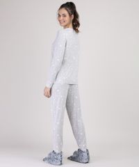Pijama-Feminino-Estampado-de-Estrelas-Manga-Longa-Cinza-Mescla-9900220-Cinza_Mescla_2
