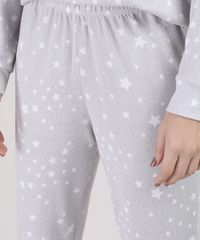 Pijama-Feminino-Estampado-de-Estrelas-Manga-Longa-Cinza-Mescla-9900220-Cinza_Mescla_4