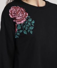 Blusao-de-Moletom-Feminino-com-Bordado-Floral-Decote-Redondo-Preto-9811705-Preto_4