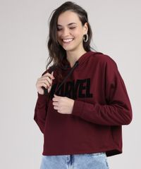 Blusao-de-Moletom-Feminino-Marvel-com-Capuz-Vinho-9881514-Vinho_1