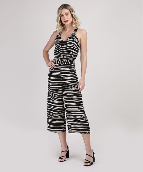 Macacao-Feminino-Pantacourt-Estampado-Animal-Print-Zebra-Alca-Larga-Decote-Nadador-Preto-9802341-Preto_1