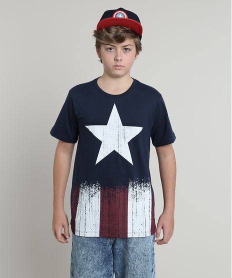 Camiseta-Infantil-Capitao-America-Manga-Curta-Gola-Careca-Azul-Marinho-8335901-Azul_Marinho_1
