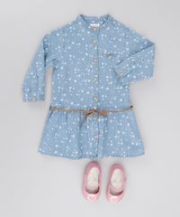 Vestido-Jeans-Estampado-de-estrelas-com-Cinto-Azul-Claro-8459035-Azul_Claro_3