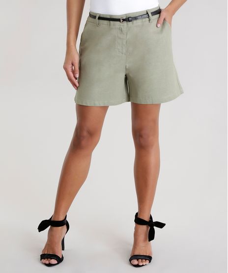 Short-em-Linho-com-Cinto-Verde-Militar-8493914-Verde_Militar_1