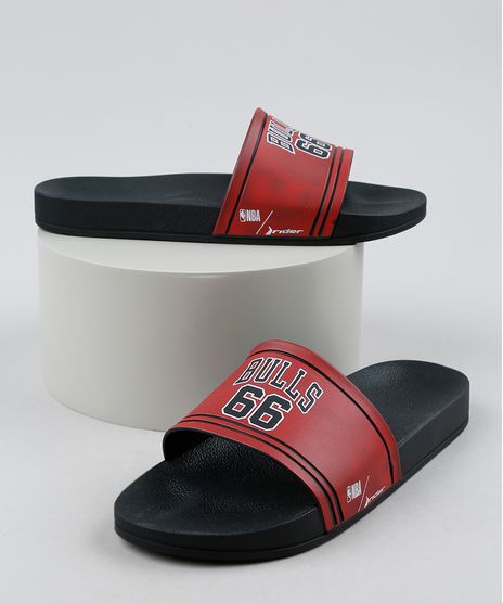 Chinelo-Slide-Masculino-Rider-NBA-Chicago-Bulls-Preto-9948438-Preto_1