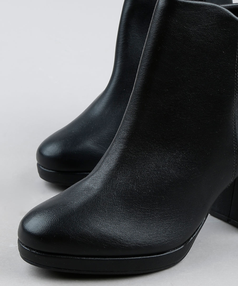 bota cano curto salto grosso com cadarço vizzano