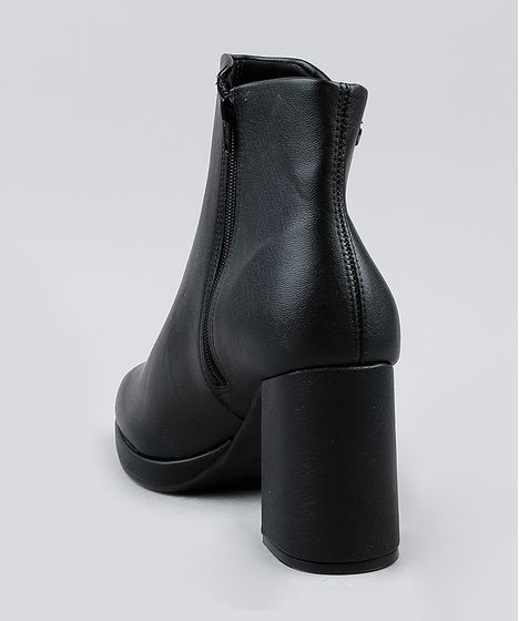 bota cano curto salto grosso com cadarço vizzano