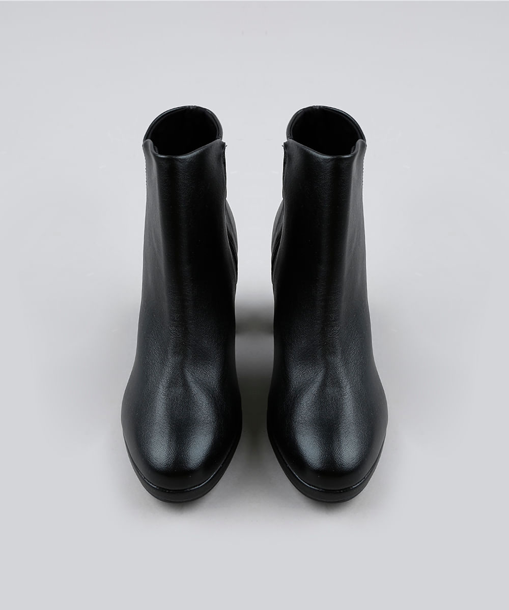 bota cano curto salto grosso com cadarço vizzano