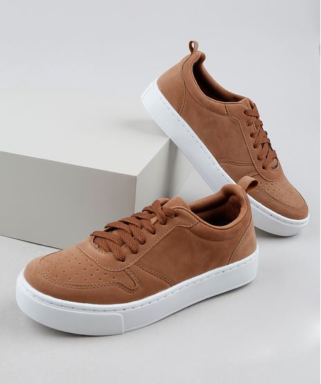 Tenis-Feminino-Oneself-com-Recortes-Caramelo-9941893-Caramelo_1