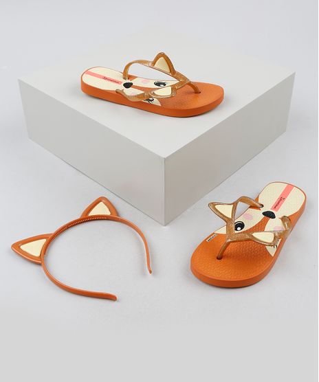 Chinelo-Infantil-Ipanema-Floresta-Magica-Raposa---Tiara-de-Raposa-Laranja-9925100-Laranja_1