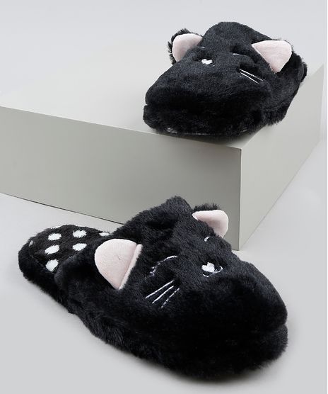 Meia-de-Inverno-Pelucia-Feminina-Gato-Preta-9860459-Preto_1