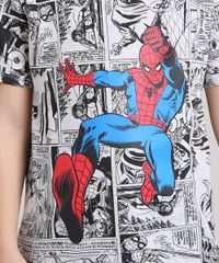 Camiseta-Infantil-Homem-Aranha-Quadrinhos-Manga-Curta-Gola-Careca-Cinza-Mescla-Claro-9174934-Cinza_Mescla_Claro_2