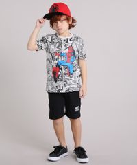 Camiseta-Infantil-Homem-Aranha-Quadrinhos-Manga-Curta-Gola-Careca-Cinza-Mescla-Claro-9174934-Cinza_Mescla_Claro_3