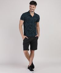 Polo-Masculina-Slim-Estampada-de-Folhagem-Manga-Curta-Verde-Escuro-9867093-Verde_Escuro_3