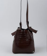Bolsa-Feminina-Bucket-Grande-Croco-com-Alca-e-Laco-Marrom-Escuro-9845458-Marrom_Escuro_3
