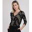Blusa-Feminina-Estampada-de-Folhas-Manga-Longa-Decote-V-Preta-9868290-Preto_1