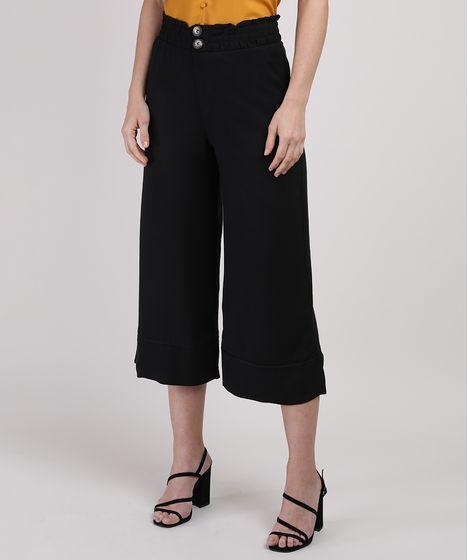 calça pantacourt preta cea