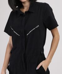 Macacao-Feminino-Longo-Manga-Curta-com-Bolsos-e-Ziper-Preto-9758586-Preto_4