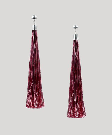 Brinco-Feminino-Longo-com-Tassel-Metalizado-Rosa-Escuro-9785300-Rosa_Escuro_1