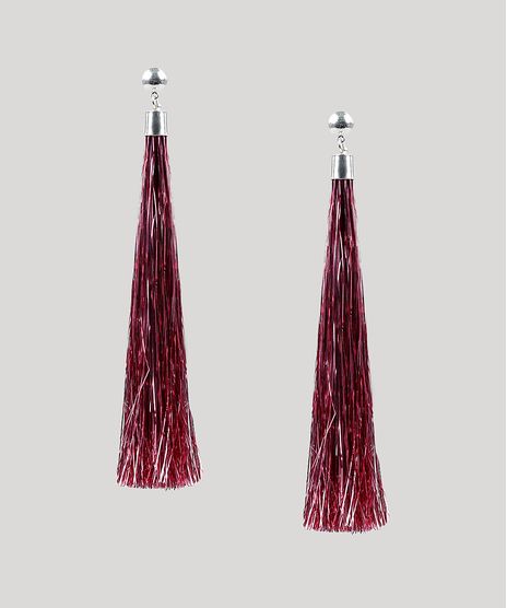 Brinco-Feminino-Longo-com-Tassel-Metalizado-Rosa-Escuro-9785300-Rosa_Escuro_1