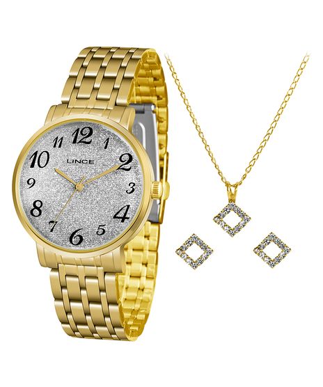 Kit-Relogio-Analogico-Lince-Feminino---Colar-com-Brincos----LRGH125L-KX25N1KX-Dourado-9950541-Dourado_1
