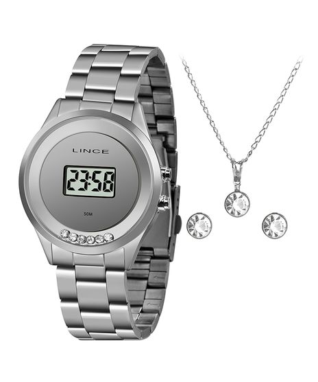 Kit-Relogio-Digital-Lince-Feminino---Colar-com-Brincos---SDM4610L-KX87BXSX-Prateado-9950540-Prateado_1