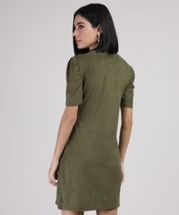 Vestido-de-Suede-Feminino-Curto-Manga-Curta-Verde-Militar-9938150-Verde_Militar_2