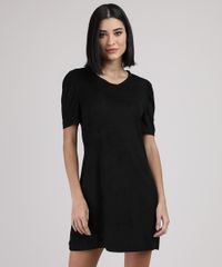 Vestido-de-Suede-Feminino-Curto-Manga-Curta-Preto-9938150-Preto_1