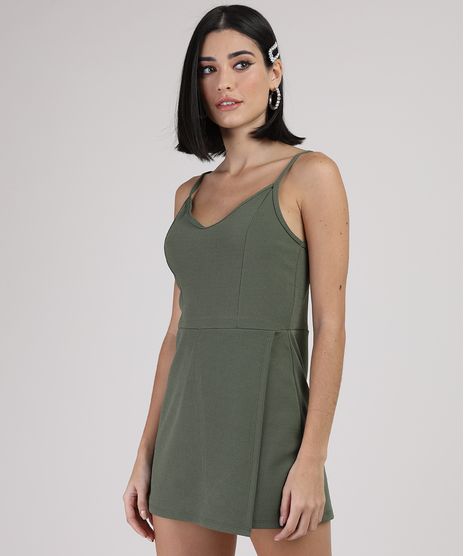 Macaquinho-Short-Saia-Feminino-com-Transpasse-Alca-Fina-Verde-Militar-9944925-Verde_Militar_1