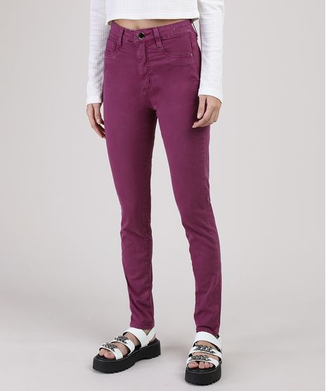 Calca-de-Sarja-Feminina-Sawary-Skinny-Lipo-Cintura-Super-Alta-Roxa-9945241-Roxo_1