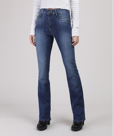 calça jeans feminina sawary boot cut cintura alta