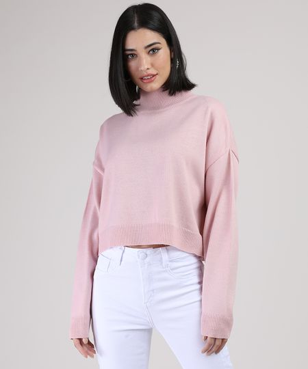 Sueter-de-Trico-Feminino-Cropped-Amplo-Gola-Alta-Rose-9945752-Rose_1