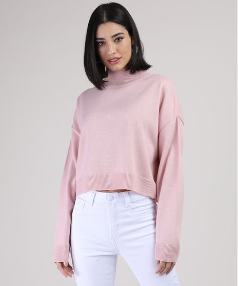 Sueter-de-Trico-Feminino-Cropped-Amplo-Gola-Alta-Rose-9945752-Rose_1
