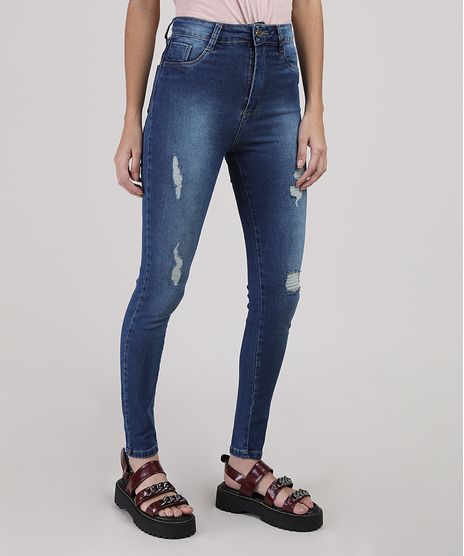 Calca-Jeans-Feminina-Sawary-Super-Skinny-Destroyed-Cintura-Media-Azul-Escruro-9949258-Azul_Escruro_1
