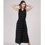 Vestido-Chemise-Feminino-Midi-Estampado-Quadriculado-com-Faixa-para-Amarrar-Sem-Manga-Preto-9943947-Preto_1