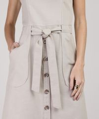 Vestido-Feminino-Midi-com-Bolsos-Alca-Larga-Kaki-9938607-Kaki_4