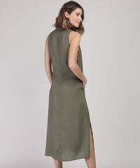 Vestido-Chemise-Feminino-Midi-Sem-Manga-Verde-Militar-9940223-Verde_Militar_2
