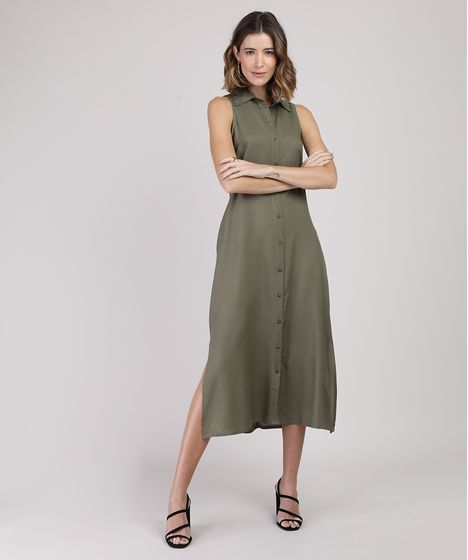 vestido chemise midi