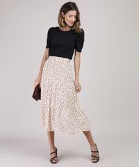 Saia-Feminina-Midi-Estampada-de-Poa-com-Recortes-Bege-Claro-9942691-Bege_Claro_3