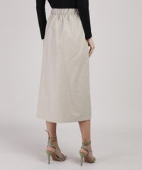 Saia-Feminina-Midi-com-Botoes-e-Fenda-Kaki-9938604-Kaki_2