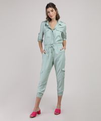 Macacao-Feminino-Jogger-Cargo-com-Amarracao-Manga-3-4-Verde-Claro-9758582-Verde_Claro_3