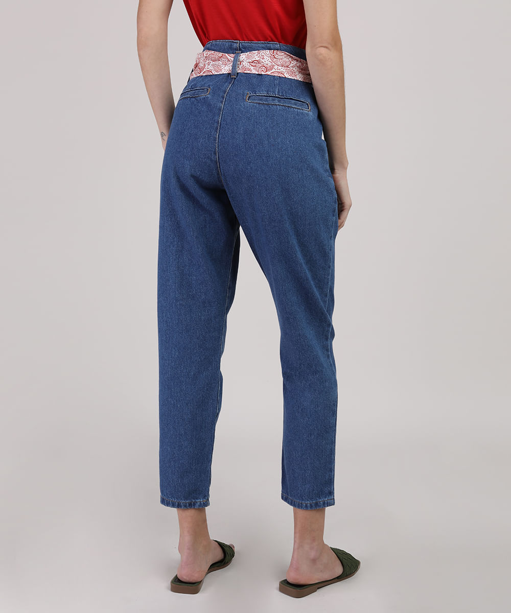 calça mom cintura alta