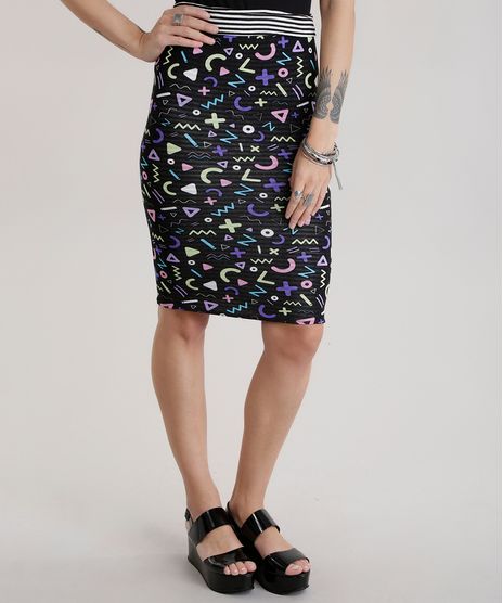 Saia-Midi-Estampada-Preta-8695034-Preto_1