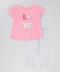 Conjunto-de-Blusa-Rosa---Calca-Legging-Estampada-Floral-Cinza-Mescla-8501988-Cinza_Mescla_1