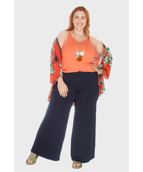 calça de lã feminina plus size