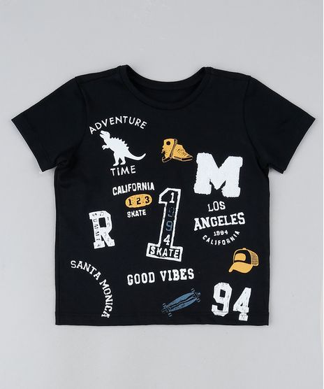 Camiseta-Infantil--Adventure-Time--Manga-Curta-Preta-9918346-Preto_1