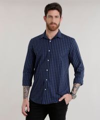 Camisa-Comfort-Xadrez-em-Algodao---Sustentavel-Azul-Marinho-8302565-Azul_Marinho_1
