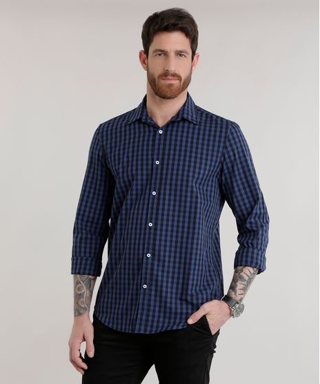 Camisa-Comfort-Xadrez-em-Algodao---Sustentavel-Azul-Marinho-8302565-Azul_Marinho_1