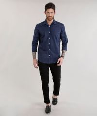 Camisa-Comfort-Xadrez-em-Algodao---Sustentavel-Azul-Marinho-8302565-Azul_Marinho_3